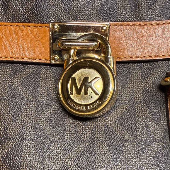 Michael Kors Dark Brown Shoulder Bag with Gold Accent Padlock & Key! - Picture 9 of 11
